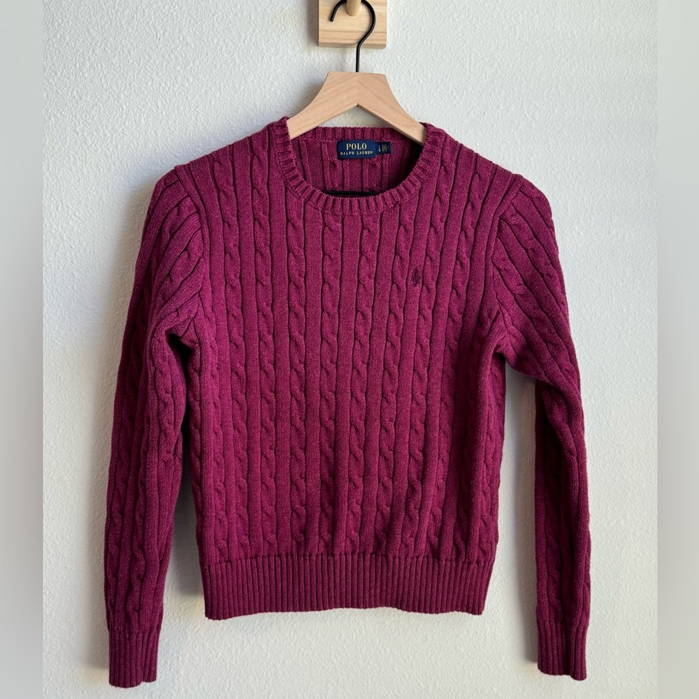 Polo Ralph Lauren Cotton Sweater Womens Large Crewneck  Long Sleeve Pullover